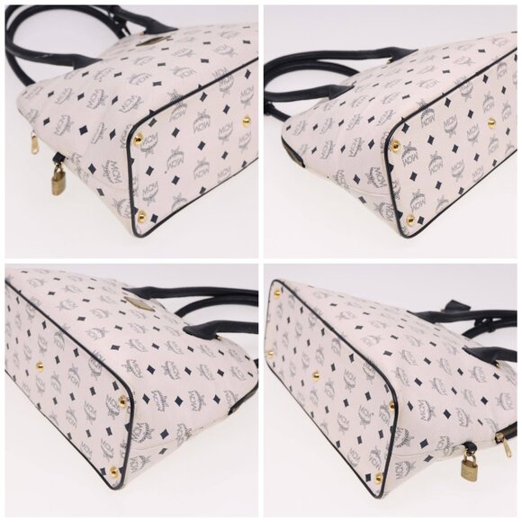 MCM Vicetos Logogram Hand Bag PVC 2way White - Picture 15 of 15